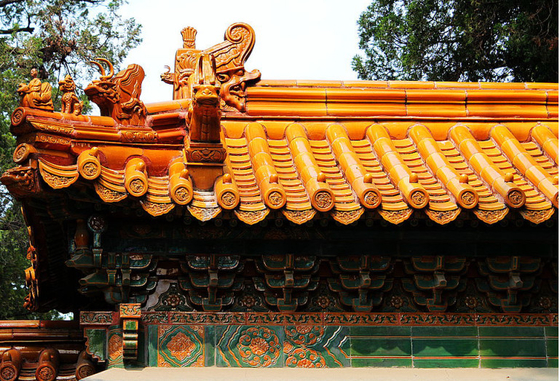 Geleneksel El Yapımı Kil Kiremit Zona Çin Budist Seramik