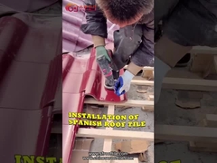 Birçok Renk İspanyol Seramik Villa Otel Çatı Kiremitleri Boyut 220 * 220mm