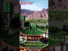 Çin Gazebo Yeşil Sırlı Kiremit Pişmiş Toprak El Yapımı Çay Evi Bahçe