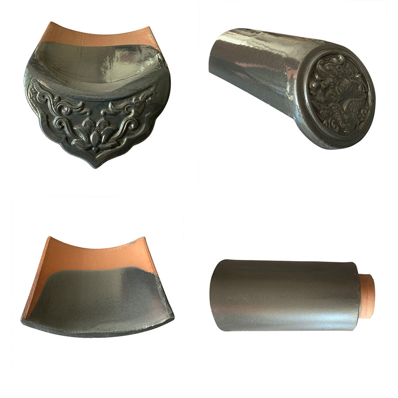 Grafik 180x110mm Gri Camlı Çatı Kelepçeleri Bahçe Pavilyonu Antik Tarzı Binalar Çatı