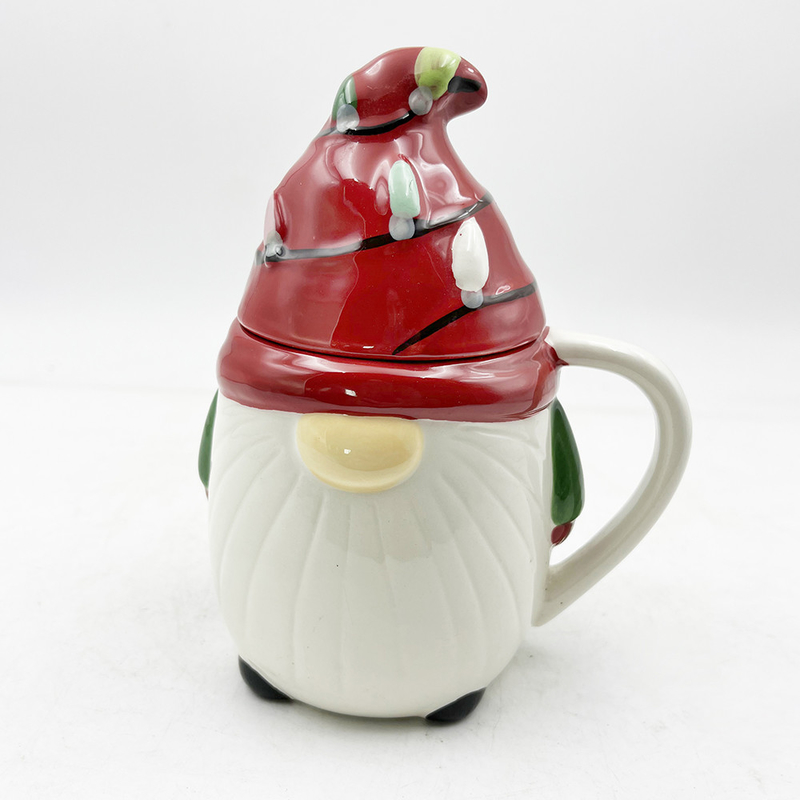 Özel Yaratıcı 3D Bahar Gnome Dekorasyonları Kupalar Kapaklı Noel Seramik Bardaklar