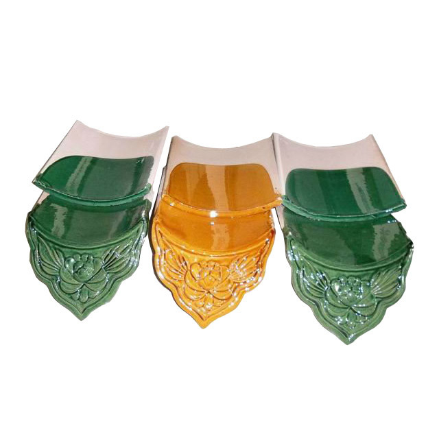Çince camlı çatı kirişleri 18x18cm Çılgın camlar Pavilyon çatısı için dayanıklı seramik Çin mimarisi