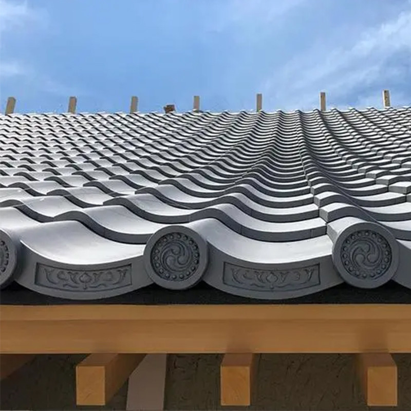Asya Tapınağı Pavilyonu Villa Japon tarzı Klasik Camlı Çatı Antik Geleneksel Kil Çatı Kelepçesi