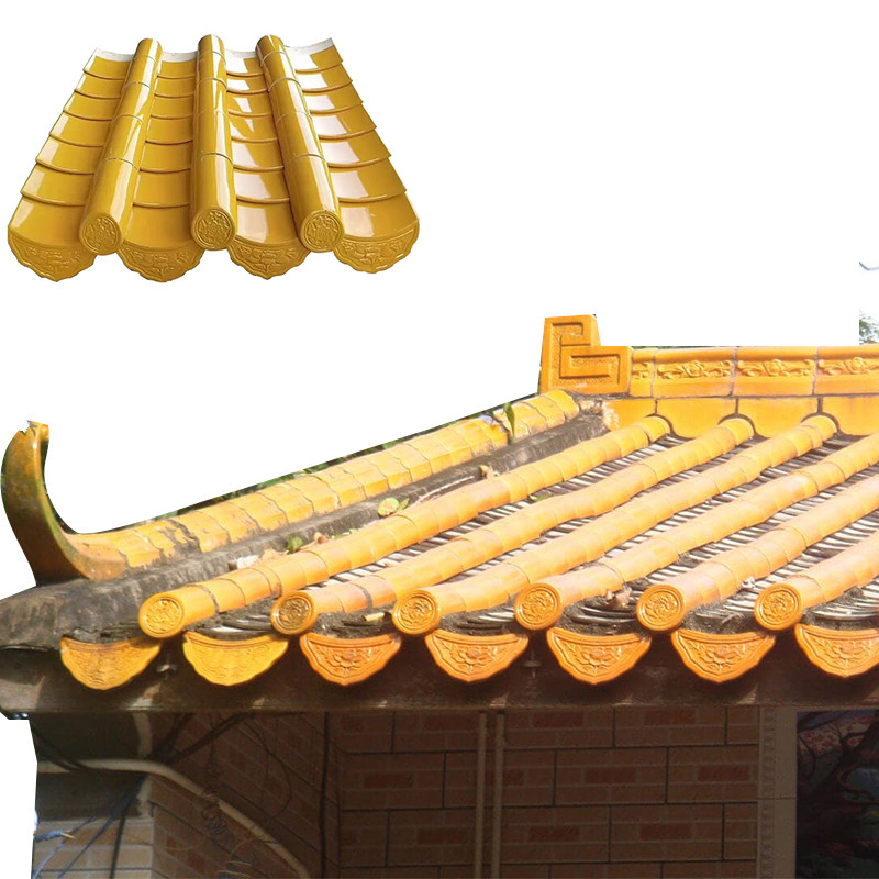 Geleneksel Terakotta Çin Tapınağı Çatı Taşları 180*180mm Düz Taş Keramik Tarihi Restorasyon