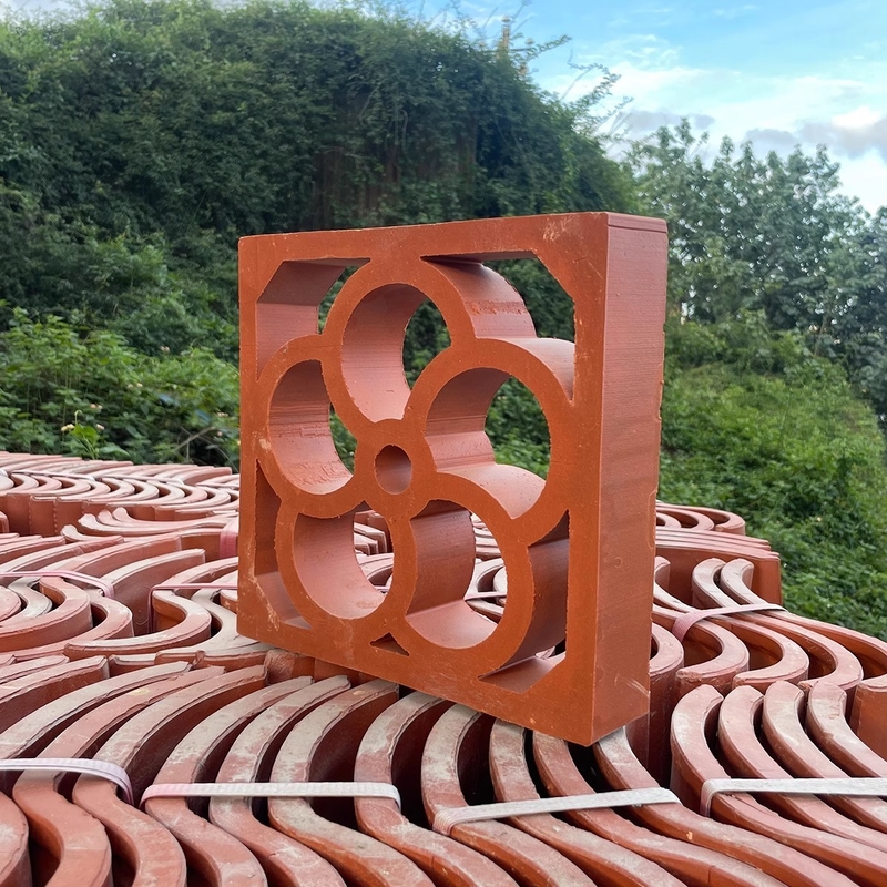 Terakotta Jali Breeze Blok Dekoratif Kelepçeler Dış Duvar Bina Tuğla 200*200mm