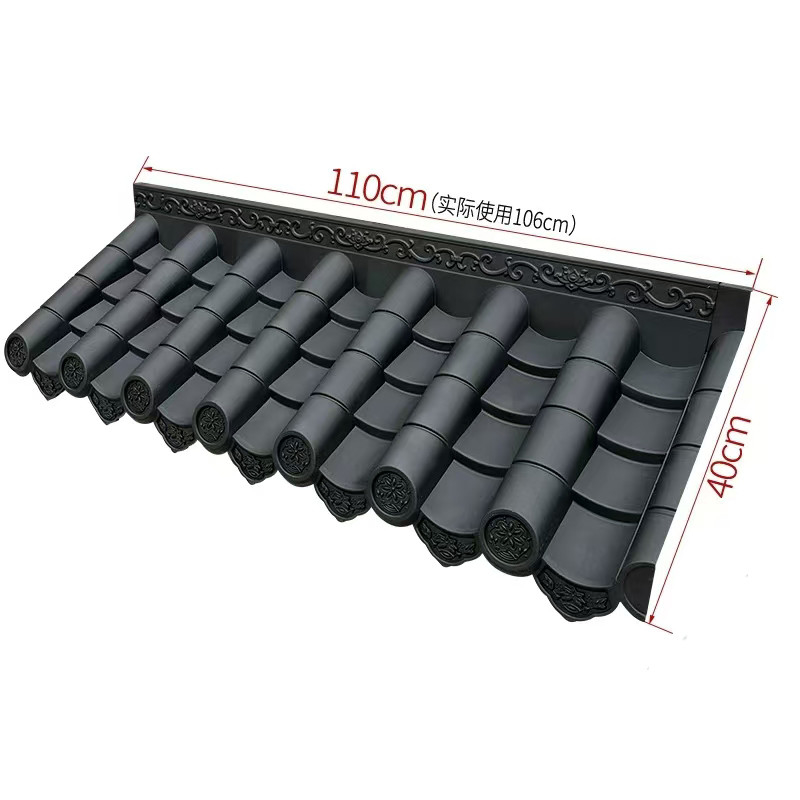Hafif PVC Pliteler Duvar Çit Ucuz Fiyat Yapay Geleneksel Çin Evi Pp Antika Çatı