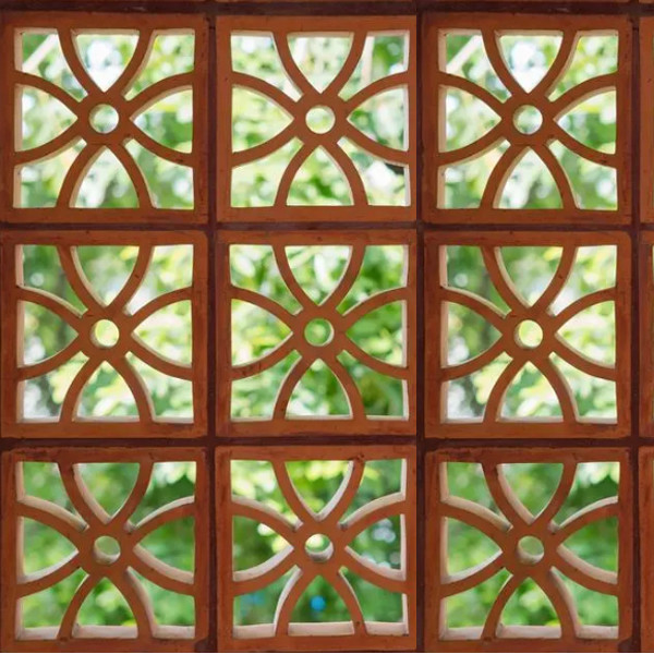 Kırmızı Perforated Terracotta Ateş Tuğlaları Geleneksel Stil Çin Pencere Dekoratif Çürük Tuğla