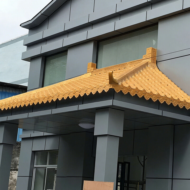 Chinese Style Yellow Roof PVC Plastic Roof Tile Charming Vintage Style Roof Tiles for Chinese Style Buildings