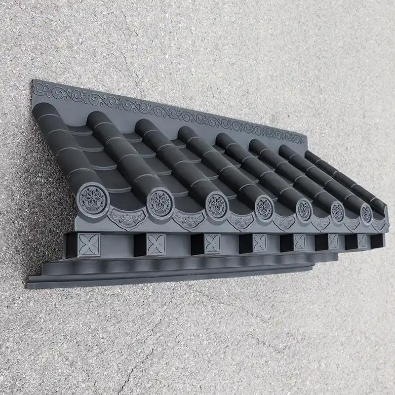 3D Antika Saçaklı Çatı Raflı Asya Çin Tarzı Plastik Çatı Kiremitleri Kolay Kurulum