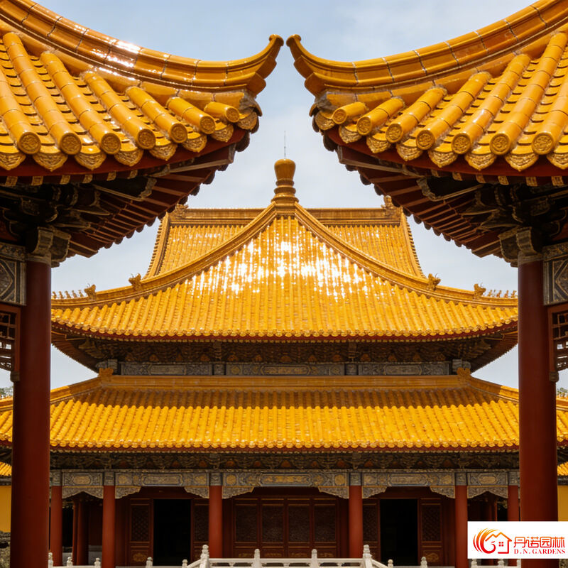 İnşaat malzemesi Antik tarzı camlı çatı kiremitleri Tapınak Manastır inşaatı için altın çatı çelişkisi