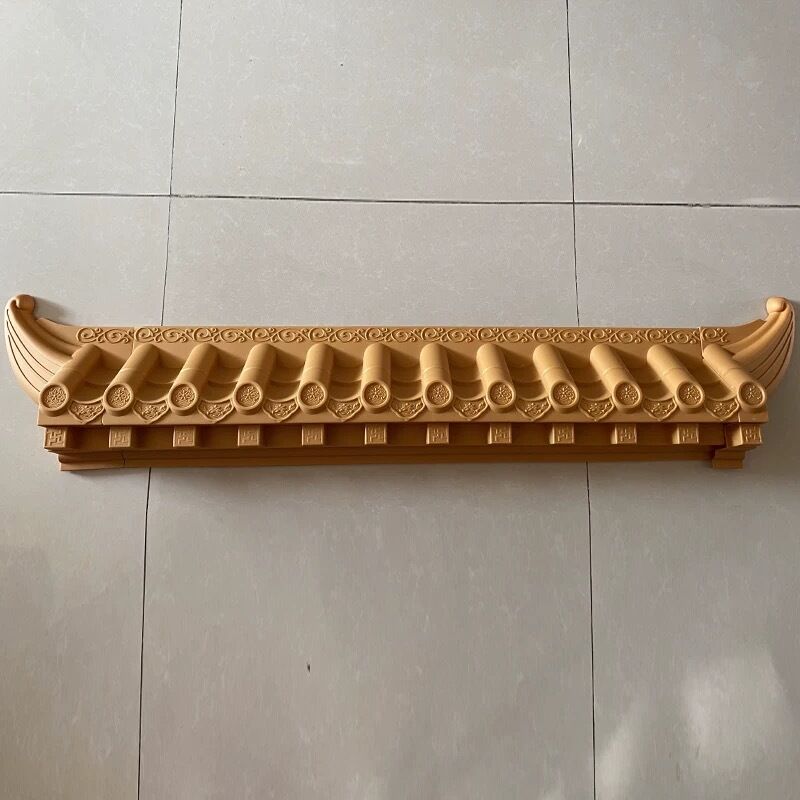 Traditional Chinese Plastic Roofing Panels PP Roof Tile with Bracket Gold/Red/Gray Options for Decorative Wall Screens & Eaves
