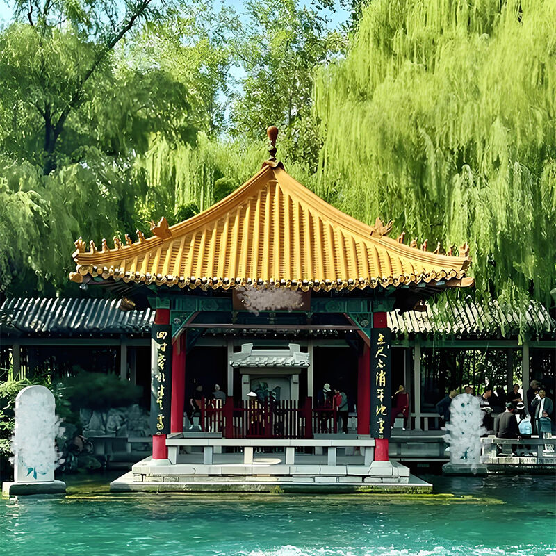 Geleneksel Çin Tarzı Sırlı Kiremitler Seramik Parlak Çatı Kiremitleri Bahçe Peyzaj Mimari Tapınak Köşkü Çay Evi Kültürel Kültür Merkezi İçin