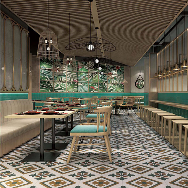 Vintage Handcrafted Cement Tiles 16mm Thick Ceramic Tiles Look for Home Commercial Floor Wall Paving Feature Wall