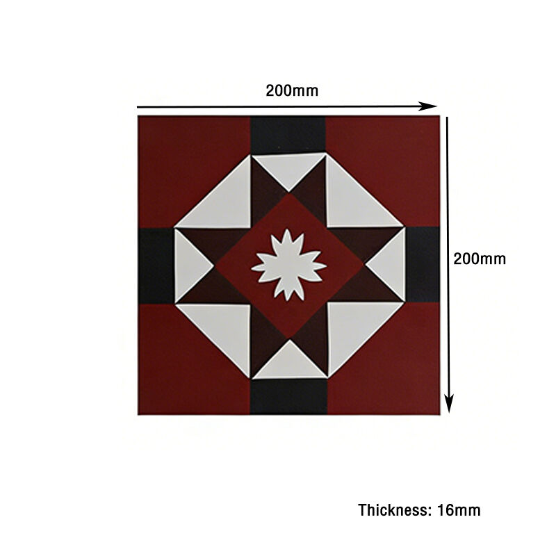Çimento Taşları Şablonlu 200 X 200 mm Özel Şablonlu El Yapımı Şekilsiz Ekoloji Dostu Otel Boutique Zeminleri İçin