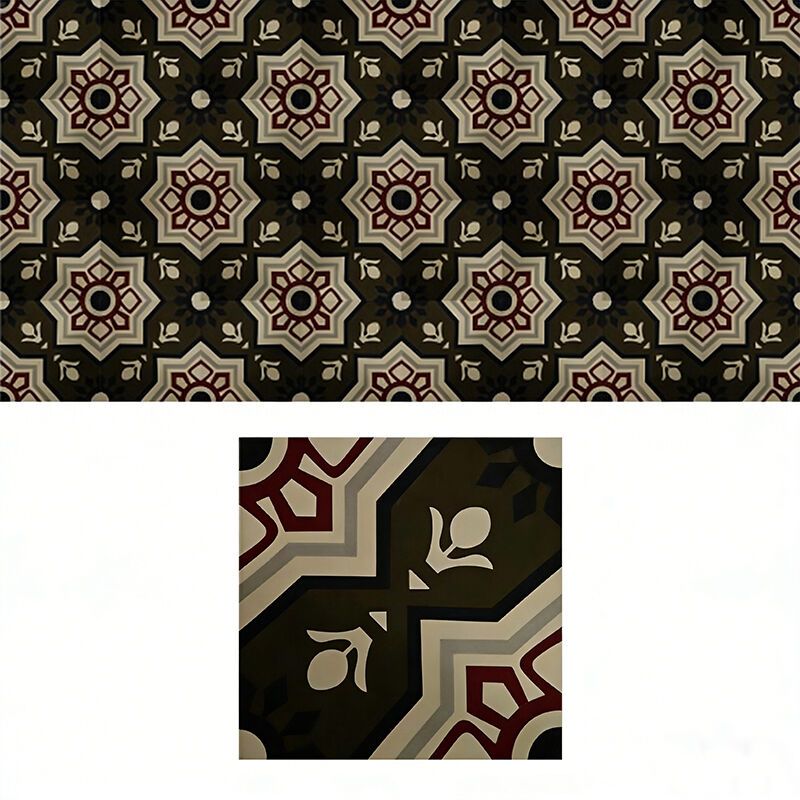 Retro tarzı Çimento Enkaustik Plak Çiçek desen Dekoratif Plak İç bölme ve dış bahçe için