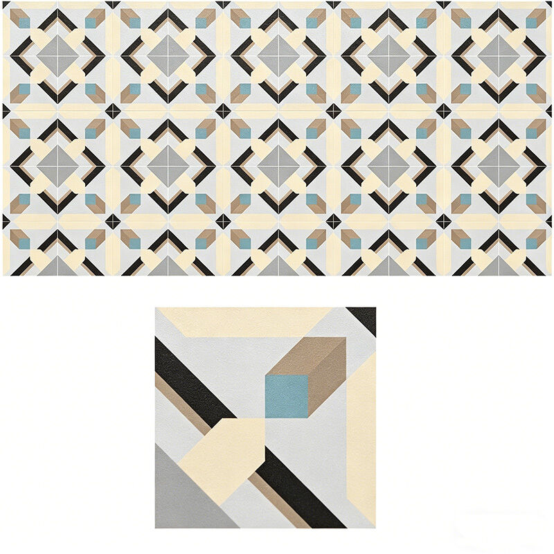 Ankaustik Çimento Karo Modern Avrupa Mat İç Yer Karosu Sınırları Kiremit Vurgular Kaymaz Villa Otel Kullanımı Geometrik Desen