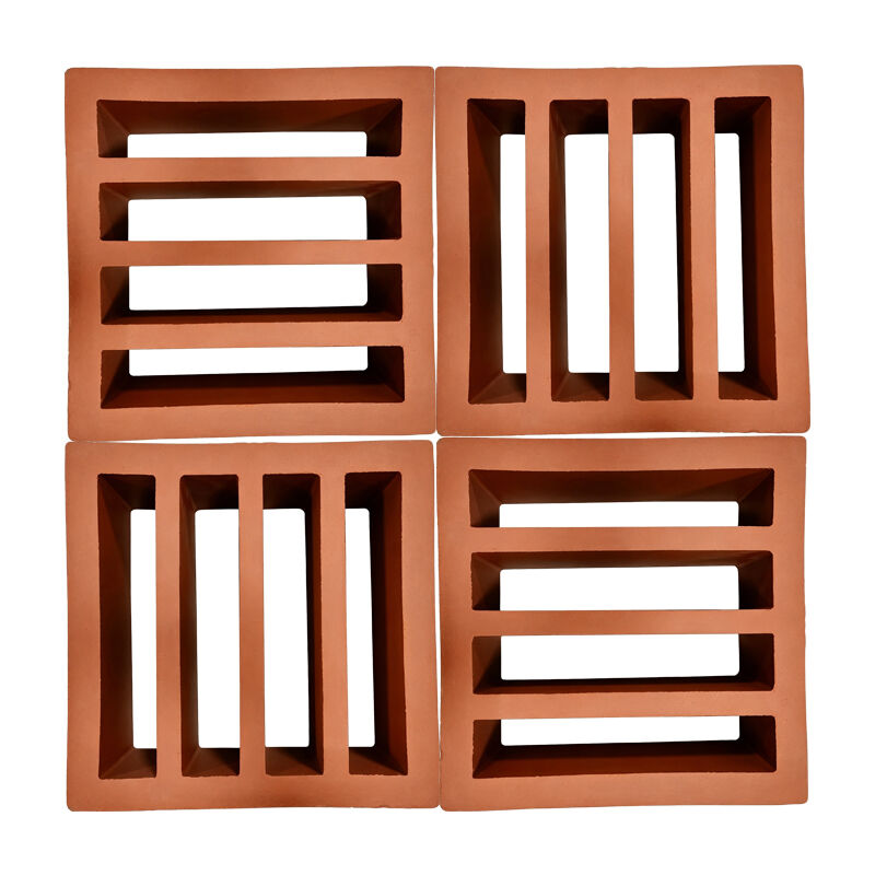 Terracotta Breeze Block Bahçe Duvarları Avlular ve Mimari Cepheler için Çevre Dostu Kırmızı Kil Ekran Bloğu