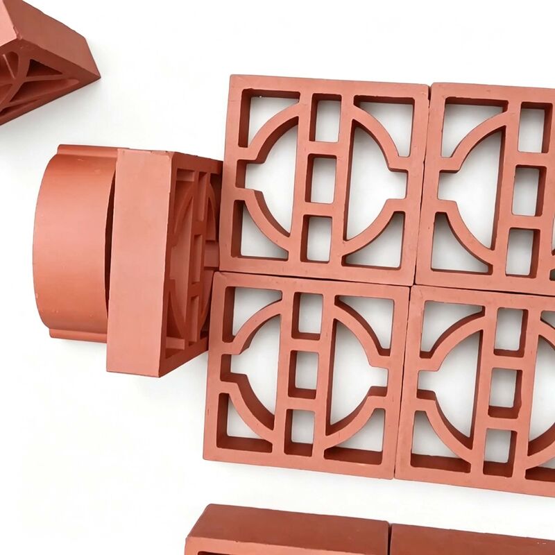 Modern Cepheler için Klasik Geometrik Pişmiş Toprak Esinti Blokları Mimari Pişmiş Kil Ekran Tuğlaları