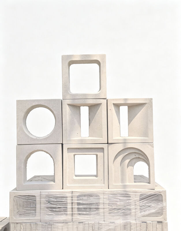 Modern Geometrik Beton Briz Blokları Duvar Bölümü Mimarlık Cephesi Ekran Duvarları için Beton Tuğlalar