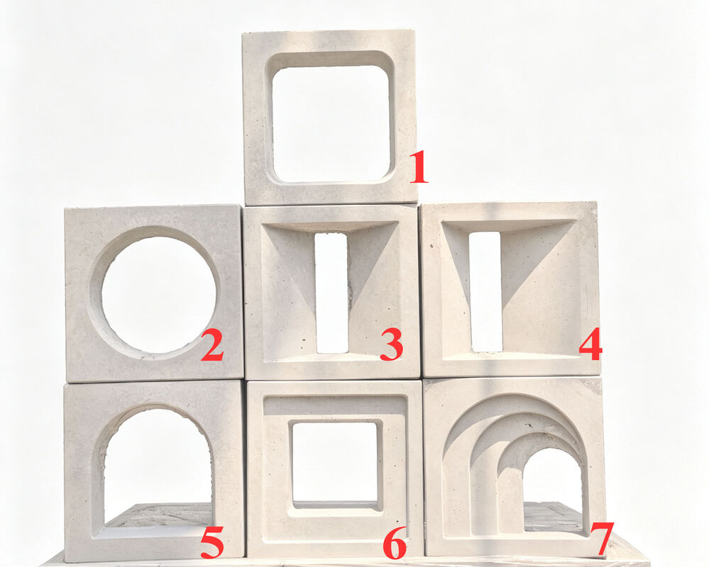 Modern Geometrik Beton Briz Blokları Duvar Bölümü Mimarlık Cephesi Ekran Duvarları için Beton Tuğlalar