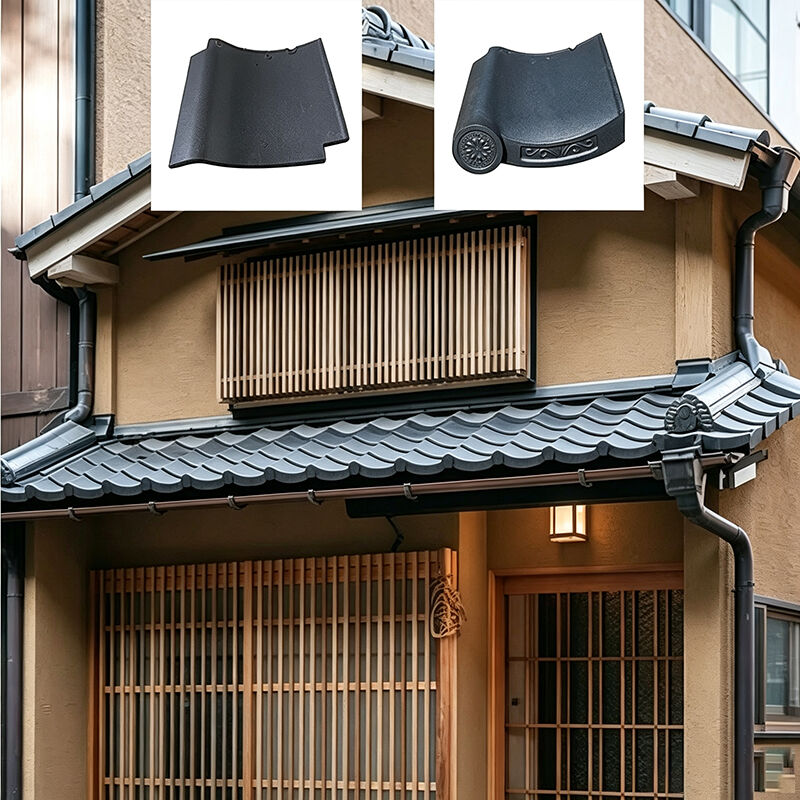 Geleneksel Japon Çatısı Taşları Authentic Kawara Keramik Çatısı Taşları Dış Tasarımlar Şehir Yaşayış Evleri