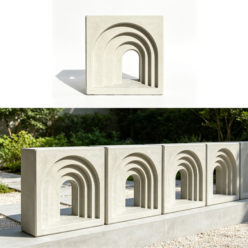 3D Kemer Beton Havalandırma Esinti Tuğlaları | Mağaza Cepheleri ve Mimari Güneş Kırıcı Duvarlar İçin Oyuk Dekoratif Çimento Tuğlaları