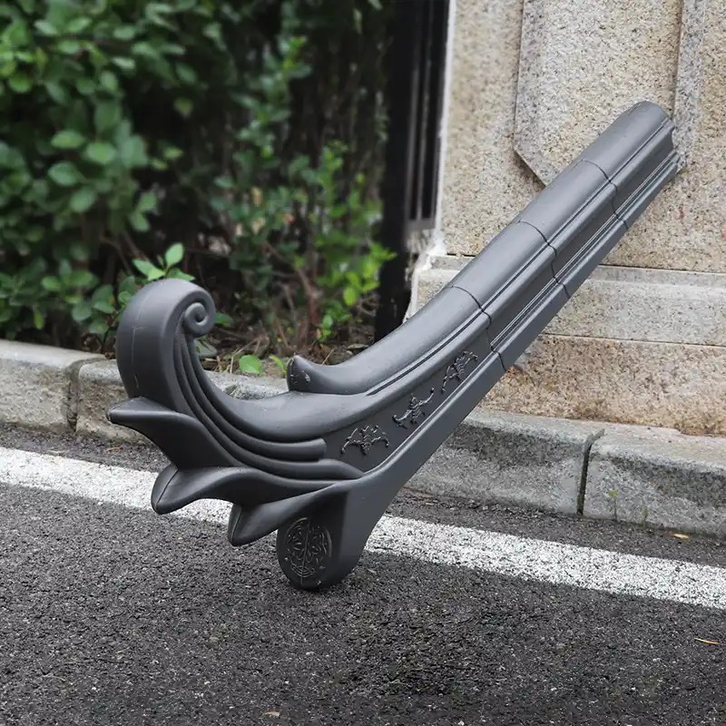 Synthetic Plastic Archway Roofing Set Chinese Style Plastic Roof Tiles with Carved Dragon Head Finials