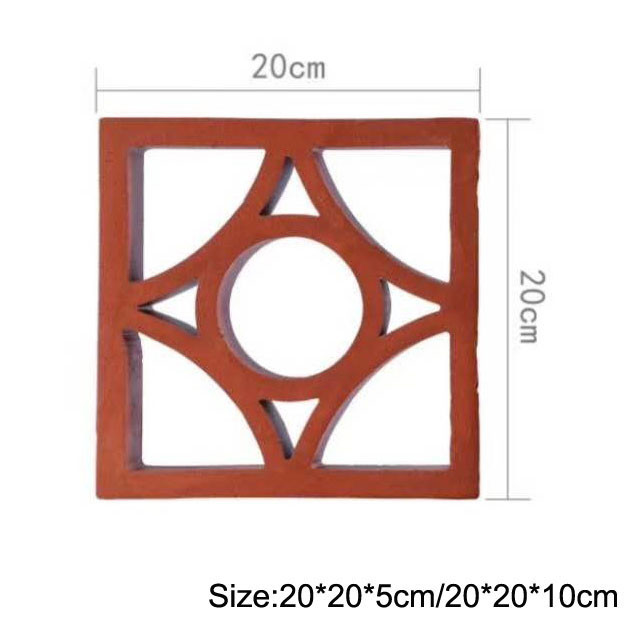 100mm Duvar Kil Esinti Blokları Çitler Asit Direnci İçin Dekoratif İçi Boş Tuğlalar